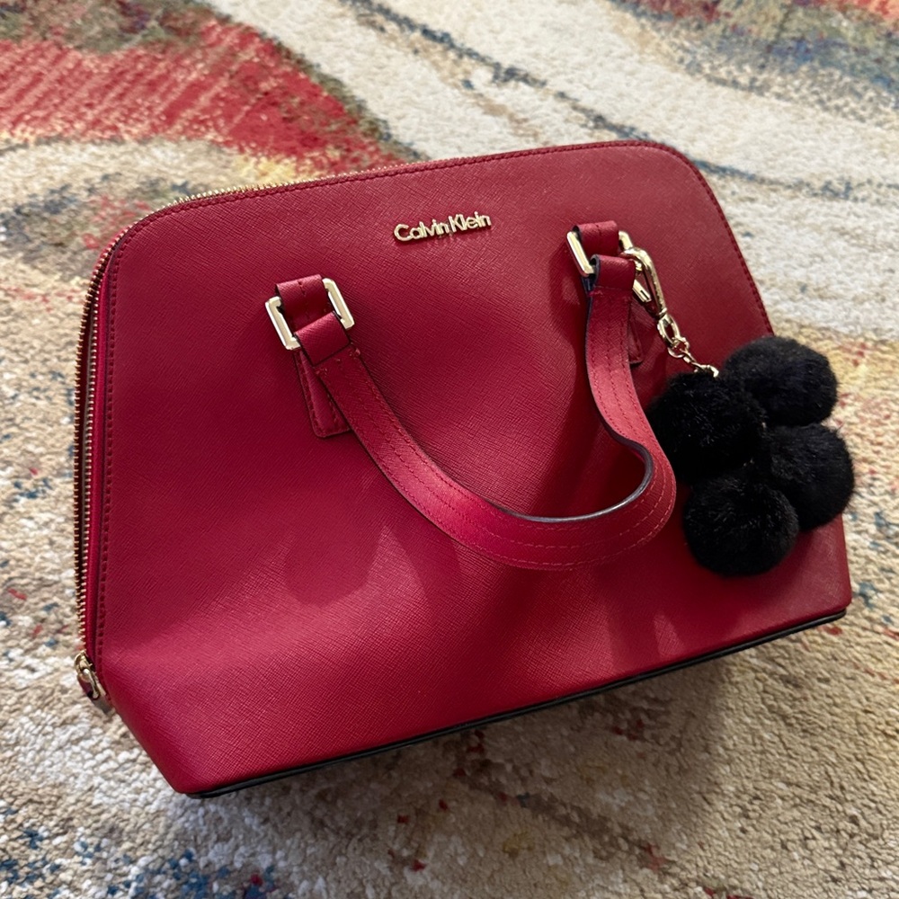 Calvin Klein Saffiano Leather Satchel - Picture 13 of 13